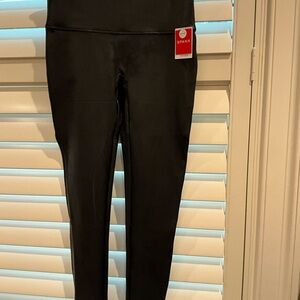 SPANX Classic Black High-Waist Leggings. Faux leather! New with tags.